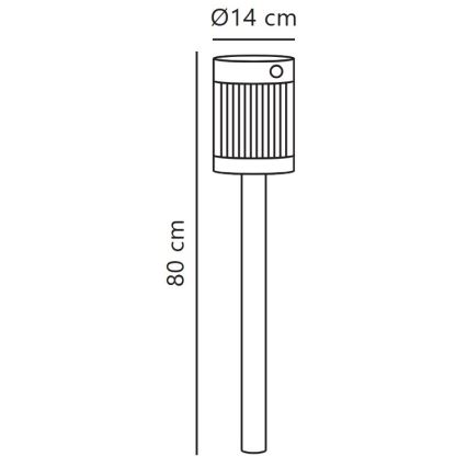 Nordlux - Lámpara solar LED COUPAR LED/3,2W/5V 3000K IP44 negra 1800 mAh