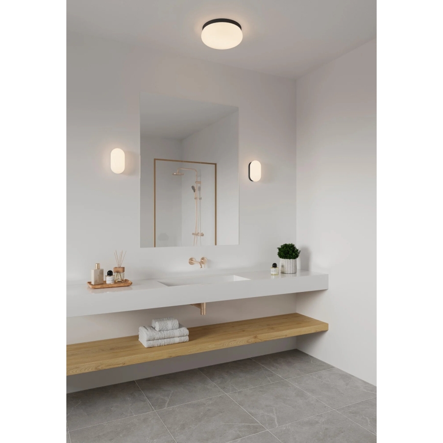 Nordlux - Plafón de baño FOAM 2xE27/55W/230V IP44 diá. 34 cm negro
