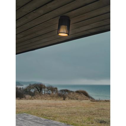Nordlux - Plafón de exterior ALUDRA 1xE27/15W/230V diá. 12,4 cm negro