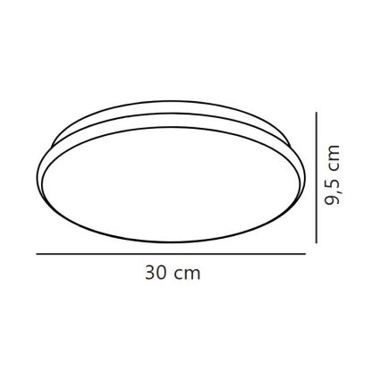Nordlux - Plafón de techo LED para baño MONTONE, 10W/230V IP44, diámetro 30 cm