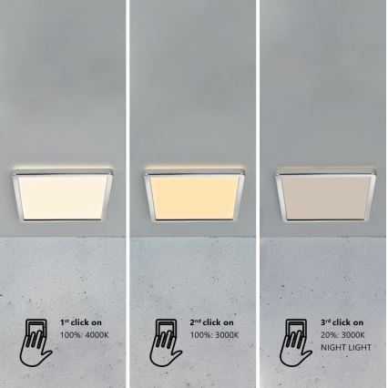 Nordlux - Lámpara de techo LED regulable para baño OJA LED/14,5W/230V 3000/4000K IP54 30x30 cm