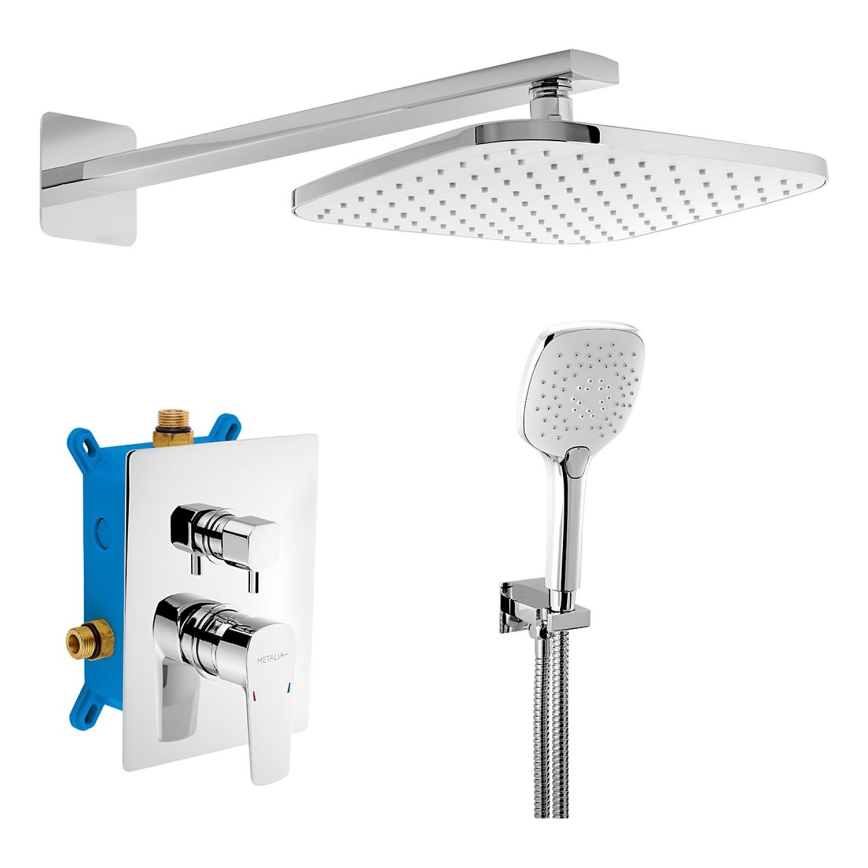 Novaservis - Grifería de ducha con grifo empotrado METALIA ECO cromo brillante