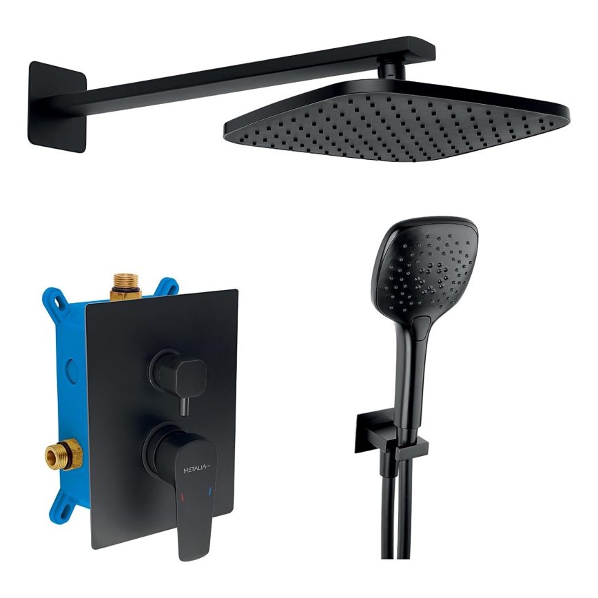 Novaservis - Grifería de ducha con grifo empotrado METALIA ECO mate negro