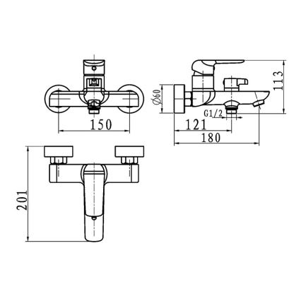 Novaservis - Grifo de bañera NOBLESS TINA negro