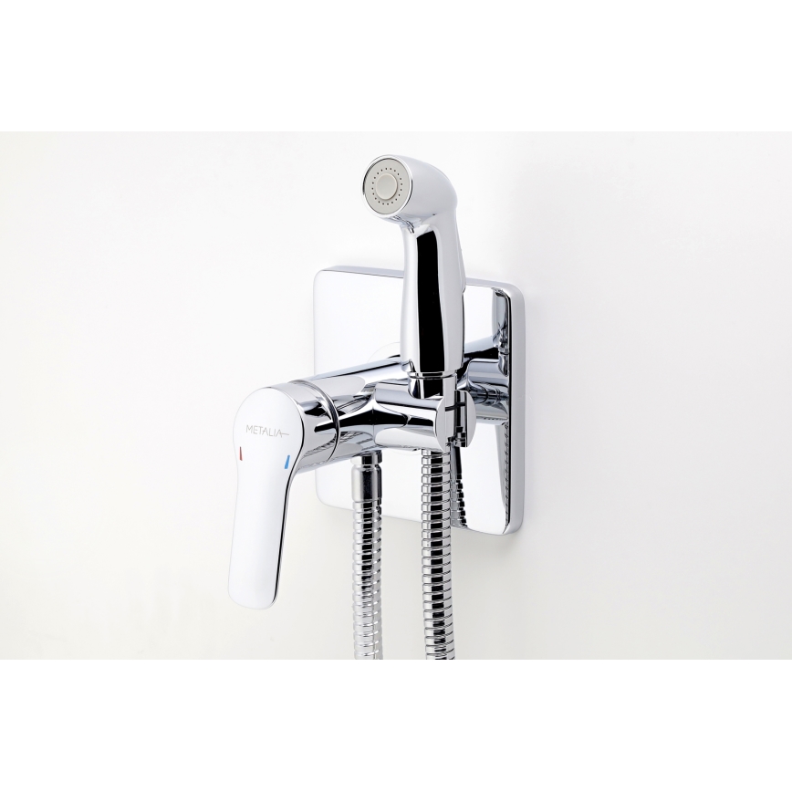 Novaservis - Grifo de bidé con ducha para instalación empotrada METALIA cromo brillante