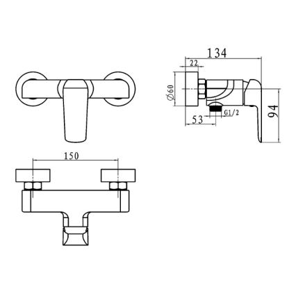 Novaservis - Grifo de ducha NOBLESS TINA cromo brillante