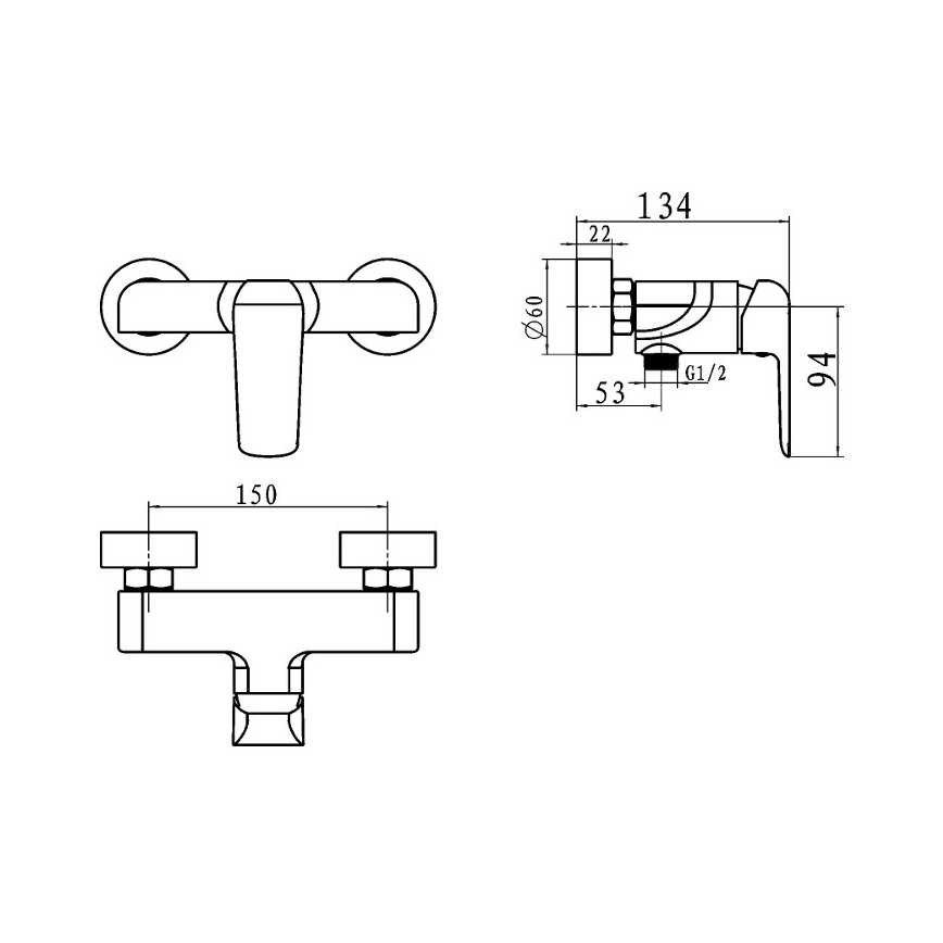 Novaservis - Grifo de ducha NOBLESS TINA cromo brillante