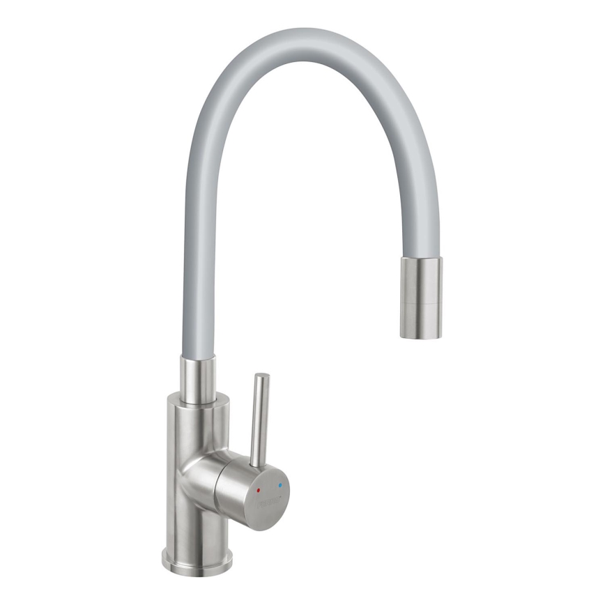 Novaservis - Grifo de fregadero con brazo flexible acero inoxidable/gris