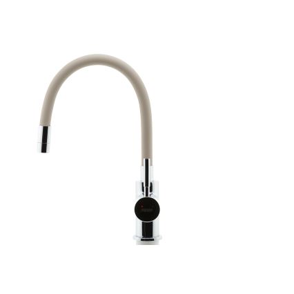 Novaservis - Grifo de fregadero con brazo flexible cromo brillante/beige
