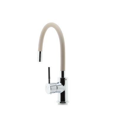 Novaservis - Grifo de fregadero con brazo flexible cromo brillante/beige