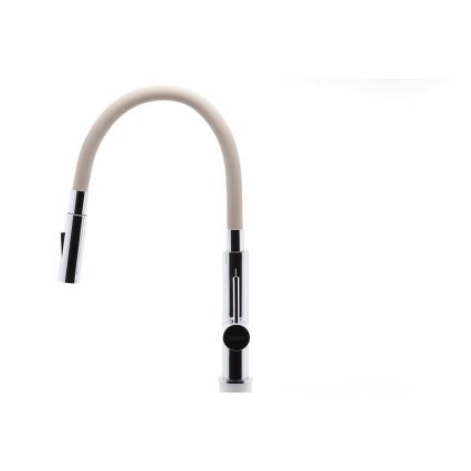 Novaservis - Grifo de fregadero con brazo flexible cromo brillante/beige