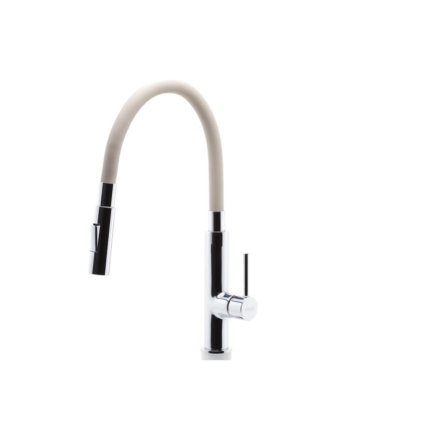 Novaservis - Grifo de fregadero con brazo flexible cromo brillante/beige