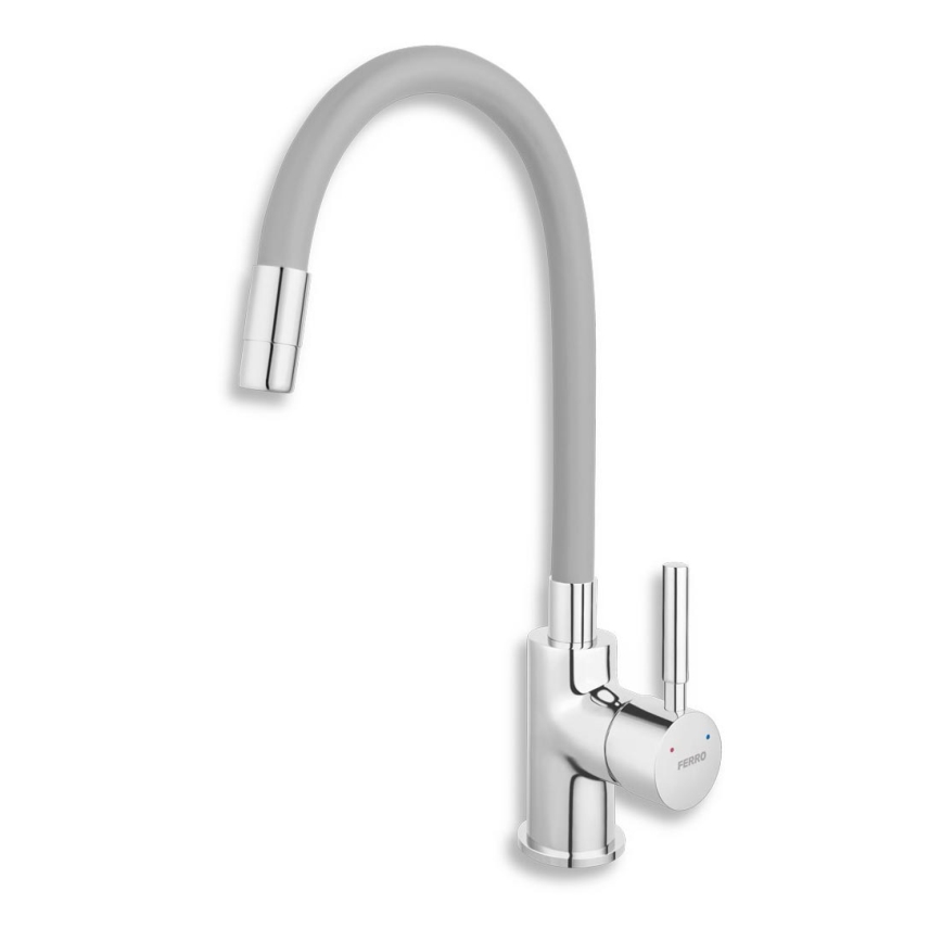 Novaservis - Grifo de fregadero con brazo flexible cromo brillante/gris