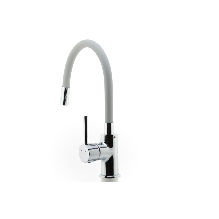 Novaservis - Grifo de fregadero con brazo flexible cromo brillante/gris