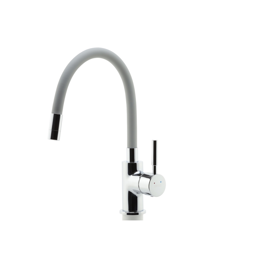 Novaservis - Grifo de fregadero con brazo flexible cromo brillante/gris