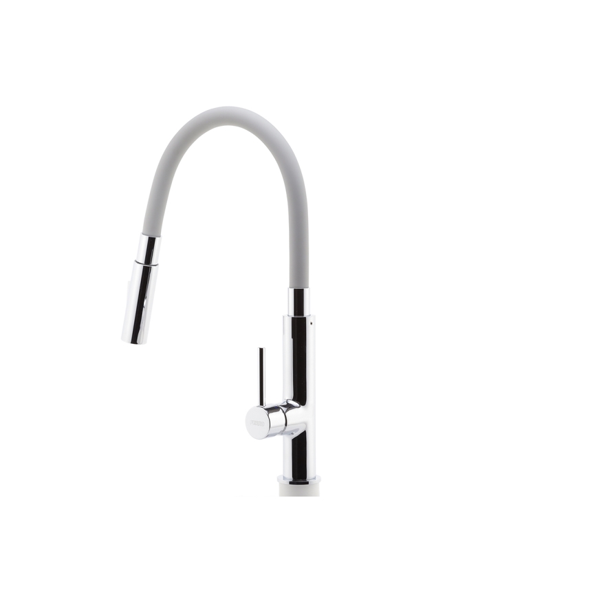 Novaservis - Grifo de fregadero con brazo flexible cromo brillante/gris