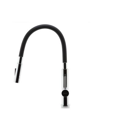 Novaservis - Grifo de fregadero con brazo flexible cromo brillante/negro