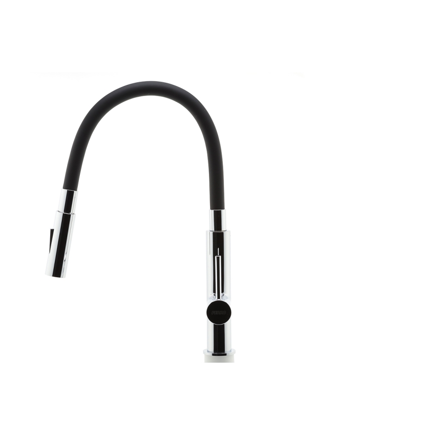 Novaservis - Grifo de fregadero con brazo flexible cromo brillante/negro