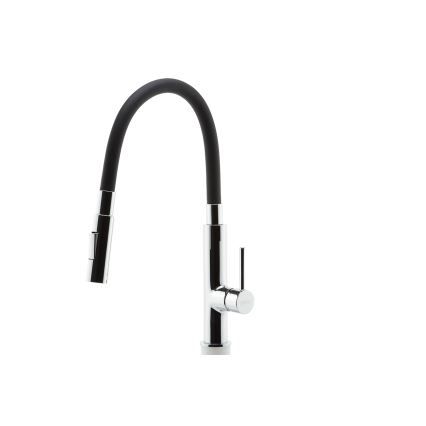 Novaservis - Grifo de fregadero con brazo flexible cromo brillante/negro