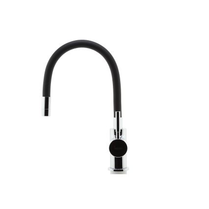 Novaservis - Grifo de fregadero con brazo flexible cromo brillante/negro mate
