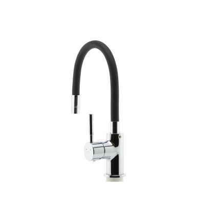 Novaservis - Grifo de fregadero con brazo flexible cromo brillante/negro mate