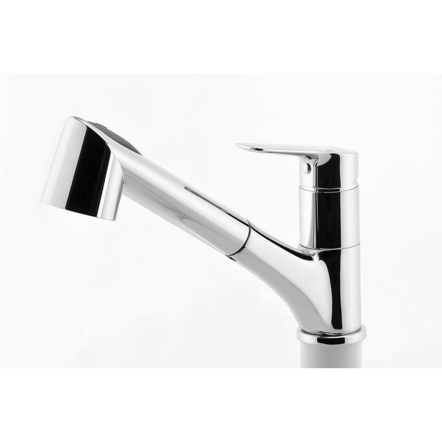 Novaservis - Grifo de fregadero con rociador extraíble METALIA cromo brillante