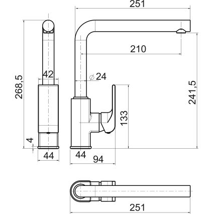 Novaservis - Grifo para fregadero NOBLESS SHARP, cromado brillante
