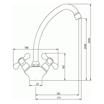 Novaservis - Grifo para fregadero TITANIA RETRO cromo brillante