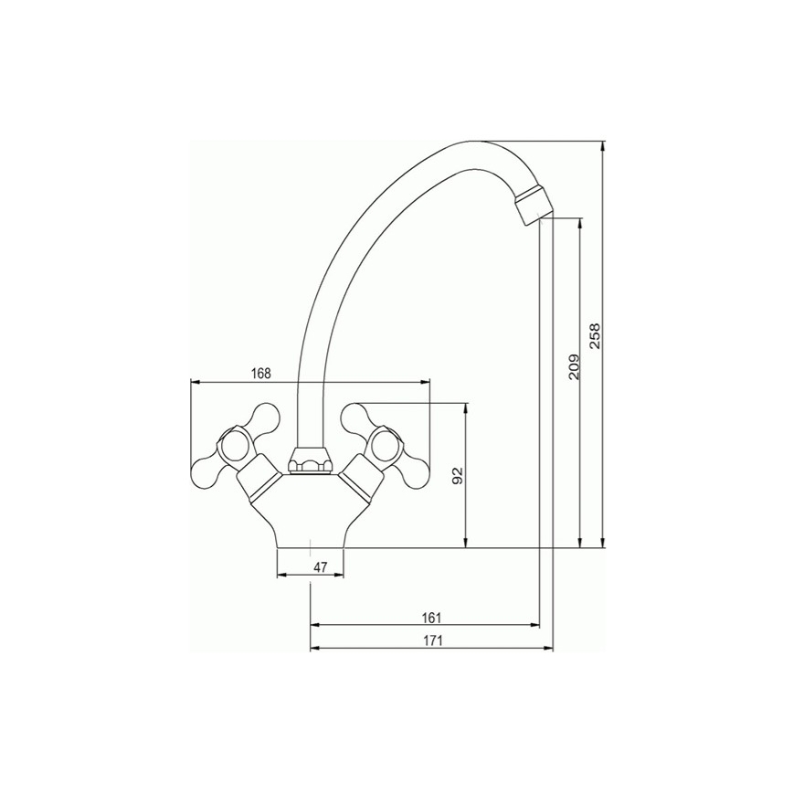 Novaservis - Grifo para fregadero TITANIA RETRO cromo brillante