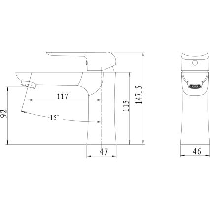 Novaservis - Grifo para lavabo NOBLESS TINA negro