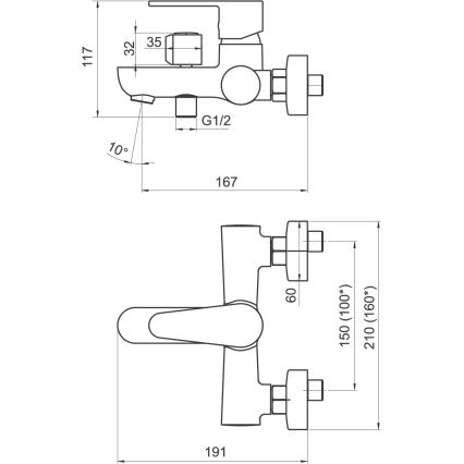 Novaservis - Juego de bañera con grifo TITANIA FRESH ECO, acabado en cromo brillante