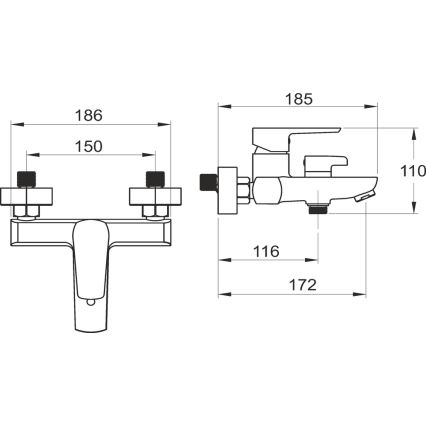 Novaservis - Juego para bañera con grifo METALIA negro