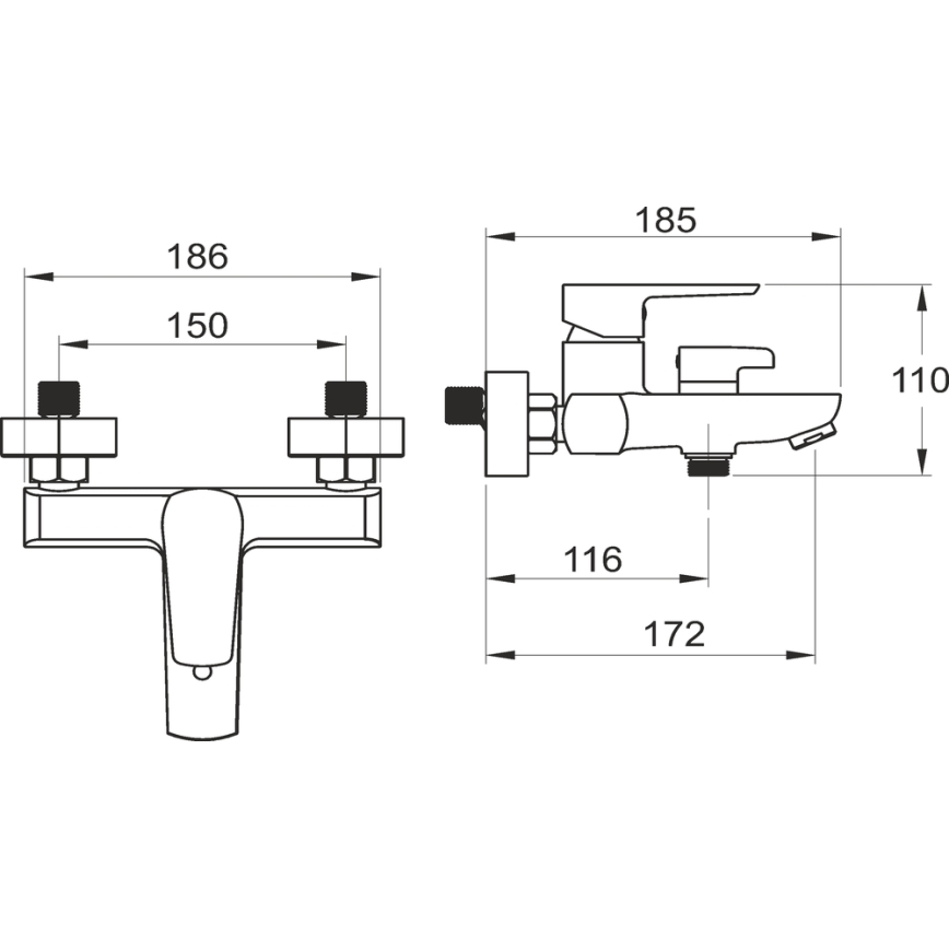Novaservis - Juego para bañera con grifo METALIA negro