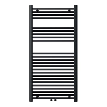 Novaservis - Radiador toallero de escalera para baño 644W/230V 120x60 cm, negro, diseño recto