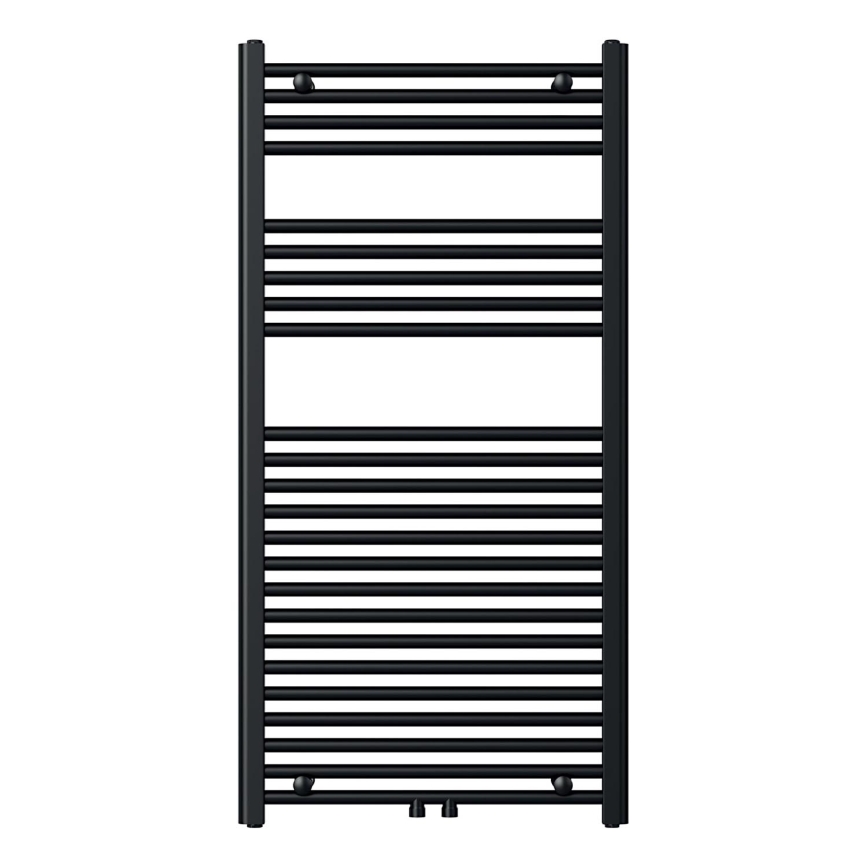 Novaservis - Radiador toallero de escalera para baño 644W/230V 120x60 cm, negro, diseño recto