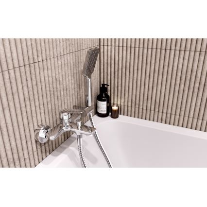 Novaservis - Set de bañera con grifo METALIA, acabado cromado brillante