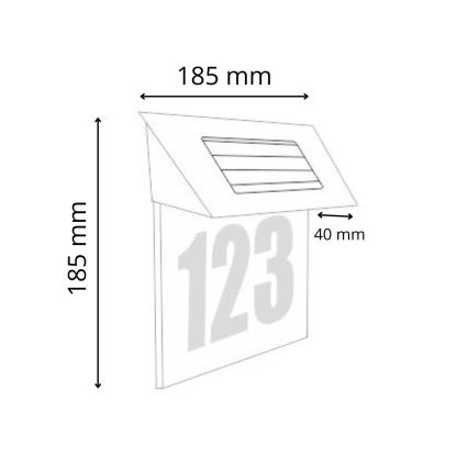 Número de casa LED solar LED/1,2V 200 mAh IP44