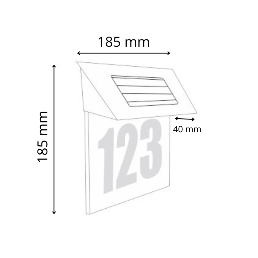 Número de casa LED solar LED/1,2V 200 mAh IP44
