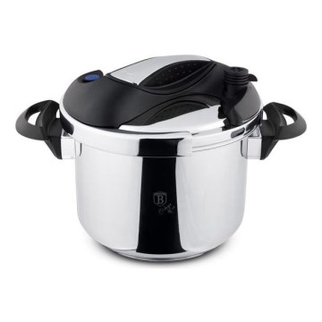 Olla a presión TURBO 6 l acero inoxidable/negro