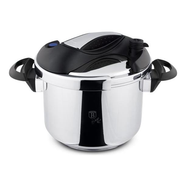 Olla a presión TURBO 6 l acero inoxidable/negro