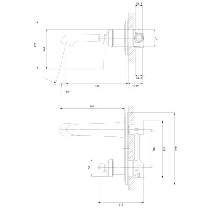OMNIRES AM5215CR - Grifo de lavabo para instalación empotrada ARMANCE cromo brillante