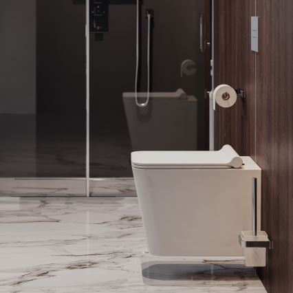 OMNIRES BOSTONMWBP - Inodoro suspendido con asiento SoftClose BOSTON, cerámica/blanco brillante