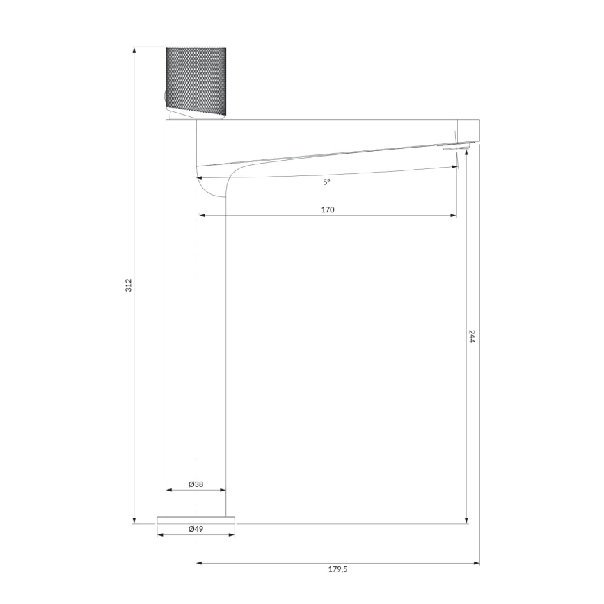 OMNIRES CT8012CR - Grifo de lavabo CONTOUR 31,2 cm cromo brillante