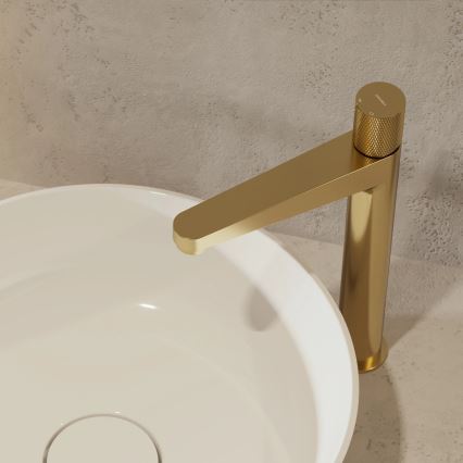 OMNIRES CT8012GLB - Grifo de lavabo CONTOUR 31,2 cm oro cepillado