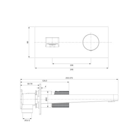 OMNIRES CT8015CR - Grifo de lavabo para instalación empotrada CONTOUR cromo brillante