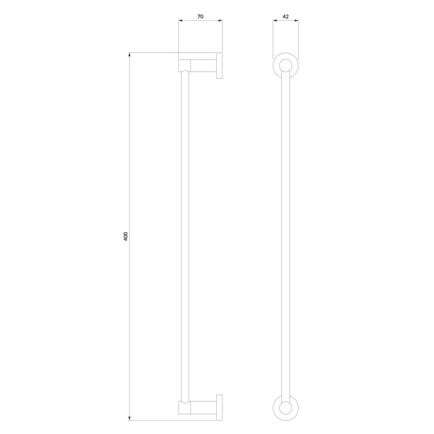 OMNIRES MP60214AT - Toallero de pared MODERN PROJECT 40 cm mate negro