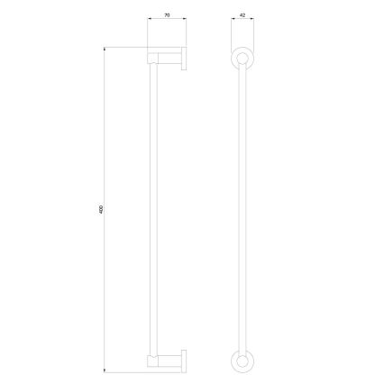 OMNIRES MP60214BL - Toallero de pared MODERN PROJECT 40 cm mate negro