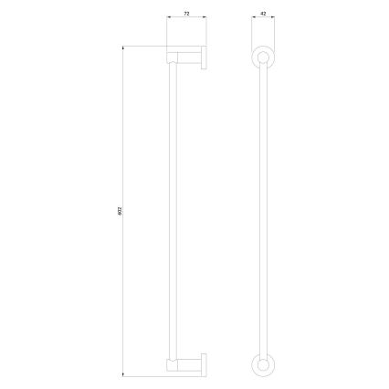 OMNIRES MP60216CR - Toallero de pared MODERN PROJECT 60 cm cromo brillante