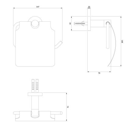 OMNIRES MP60520CR - Portarrollos de papel higiénico MODERN PROJECT cromo brillante
