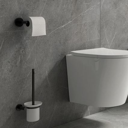 OMNIRES MP60620BL - Cepillo de inodoro montado en la pared MODERN PROJECT mate negro